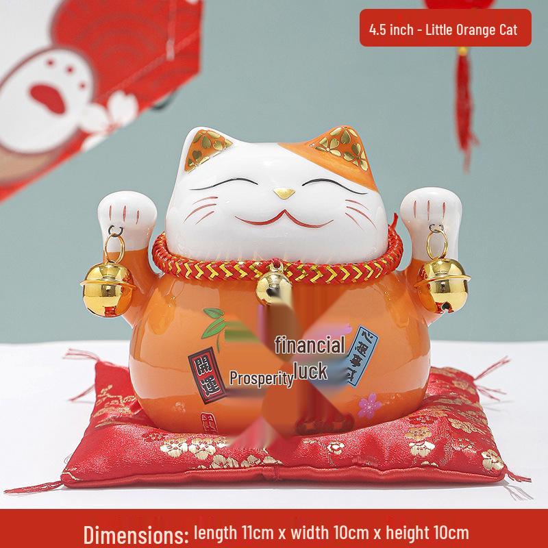 Creative Japanese Fortune Cat Ceramic Piggy Bank - Lucky Gift for Store Openings