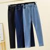 Black Women's Elastic Waist Jeans Spring Autumn Slim Stretch Pencil Jeans All Match Casual Female Boyfriend Denim Trouser