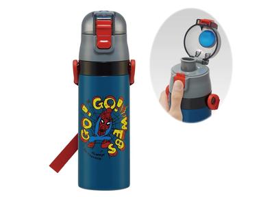 Bouteille d'eau pour enfants Skater Water Direct Pop Comics Acier Inoxydable Sportive, Boire, 470ml, Design Spider-Man, Garçons', Isolée, Acier, Légère, Bouteille,