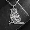 European and American Animal Owl Steampunk Gear Stainless Steel Necklace