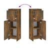 Bathroom Cabinet Smoked Oak Finish 30 X 30 X 95 Cm Engineered Wood