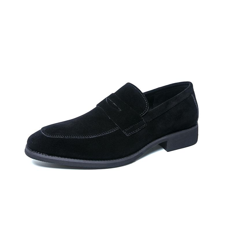 Men's Frosted Velvet Loafers: Large Size, British Style, Formal Business Leather Shoes