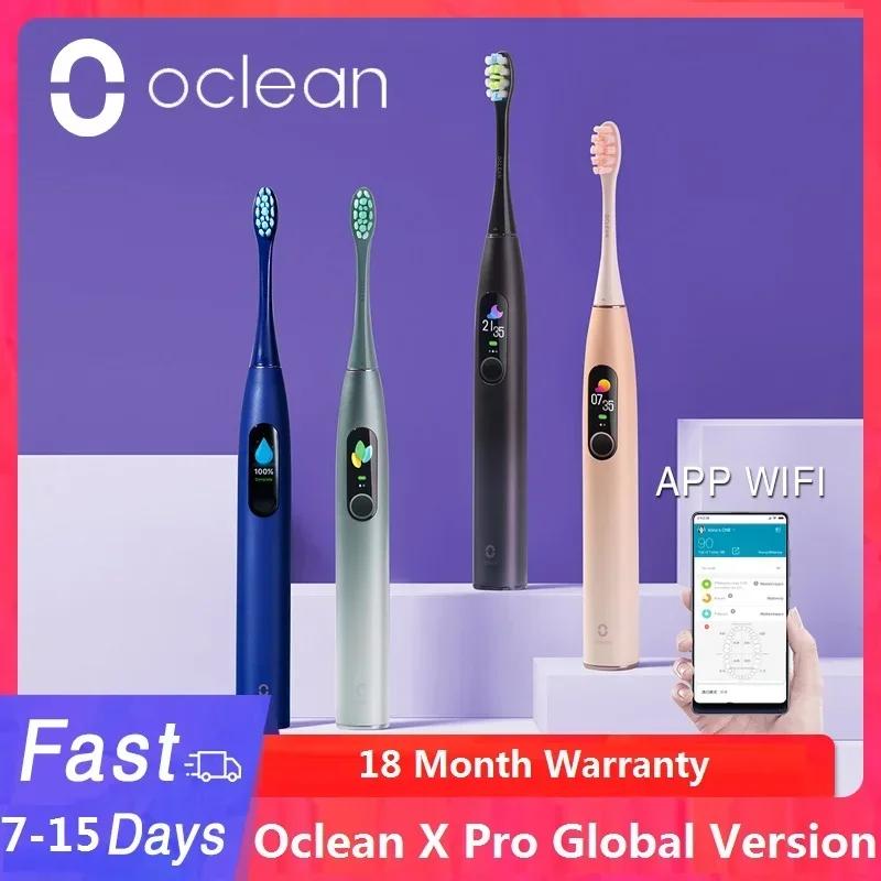 

Oclean X Pro Sonic Електрична зубна щітка Відбілювання зубів Вібратор Бездротова зарядка 40 днів Працює Smart APP Ultrasonic Check QH2 синій