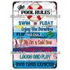 SQ-DGLZ Vintage Warning Pool Rules Metal Sign Plate Tin Sign Plate Home Bar Door Wall Decor Sticker Decoration Plaque Poster
