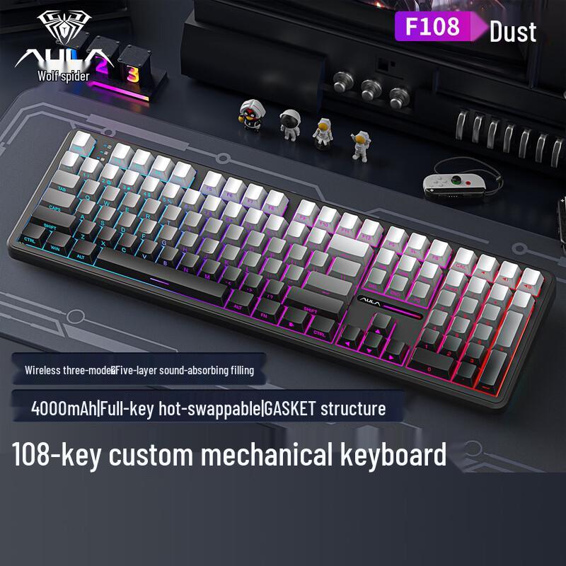 

AULA F108 Трехрежимная 108-клавишная Настраиваемая Механическая Клавиатура