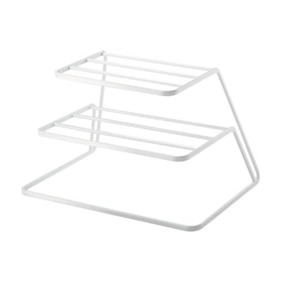 Yamazaki Jitsugyo Dish Rack Storage Tower 3 Tier White 7509