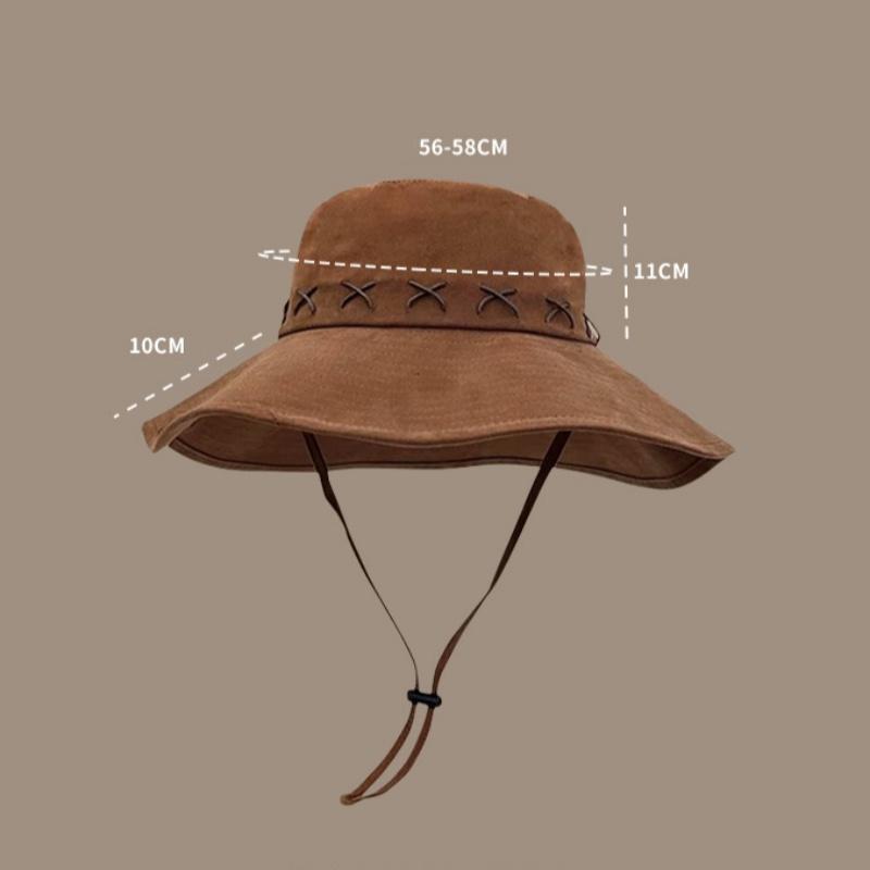 Summer Western Cowboy Hat Women Men Large Brim Fisherman Hat Outdoor Camping Hiking Fishing Sunshade Panama Cap