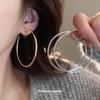 Round Plain Ring Earclips, Niche Cold Style, Personalized Earrings, Fashion Temperament, Earrings, Light Luxury and High-end Sense