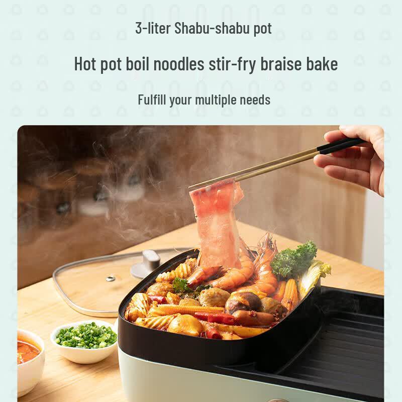 BEAR Electric Grill and Hot Pot Combo CN Plug (adapter Included)