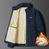 Autumn and Winter Warm Lamb Wool Middle-aged Men's Stand-up Collar Fleece Sweater Men's Thickened Father's Clothing