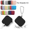 Soft Silicone Cover Case For Apple Airpods 2 Generation Case with Hook Bluetooth Case For AirPods 1 2 Earphones Accessories Skin