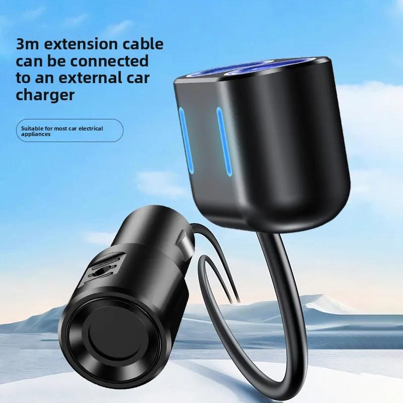 3M/85cm 10A Car Cigarette Lighter Extension Cord 12V 24V Charger Cigar Lighter Plug Cable Female Socket Adapter Auto Accessories