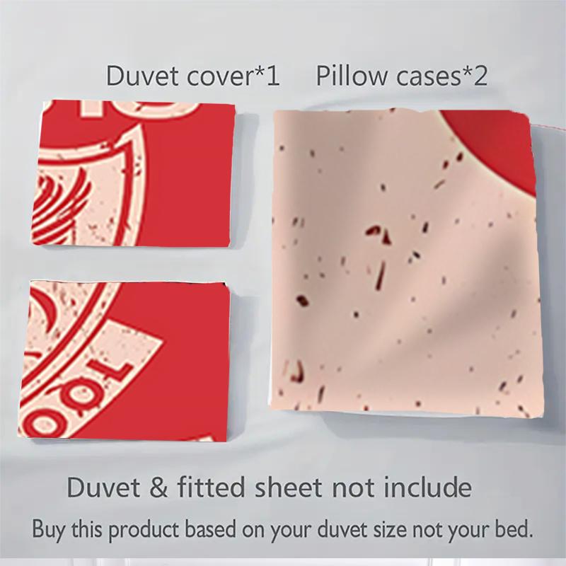 3Pcs Anfield Liverpool'S Home Football Bedding Sets For All Sizes New 3D Printed Bed Cover Comforter Duvet Cover Pillowcase Bedroom Decoration