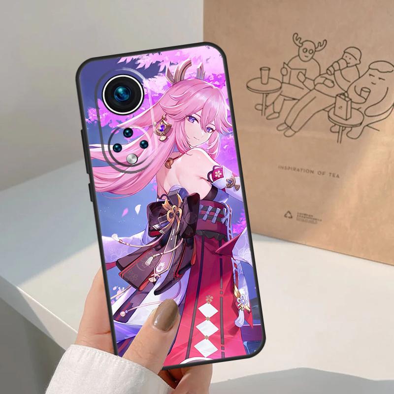 Genshin Impact Yae MIko Case For Honor Magic 7 Lite 5 6 8 Pro Honor 400 200 Pro X9c X9b X9a X8a X8b 50 70 90 Cover