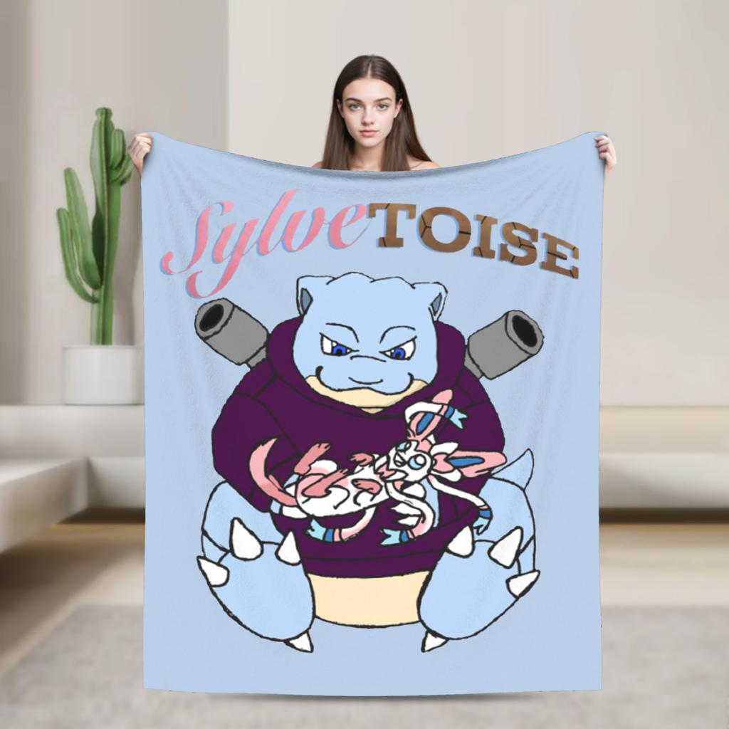 Cute Cartoon Squirtle Blankets Poke-Mon Flannel Awesome Warm Throw Blankets for Home Restaurant Spring Autumn