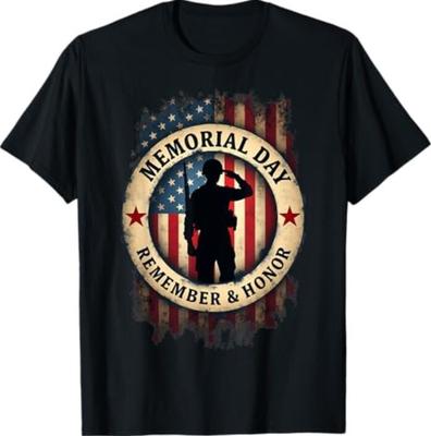 Remember  Honor Partiotic Veterans Memorial Day T-Shirt