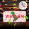 Mapa Vietnamu Hvězda Retro Rustikální Hliníkový Plechový Značka Nástěnná Umělecká Dekorace pro Garáž Bar Man Cave D Ploché Tisk Metalový Plakát