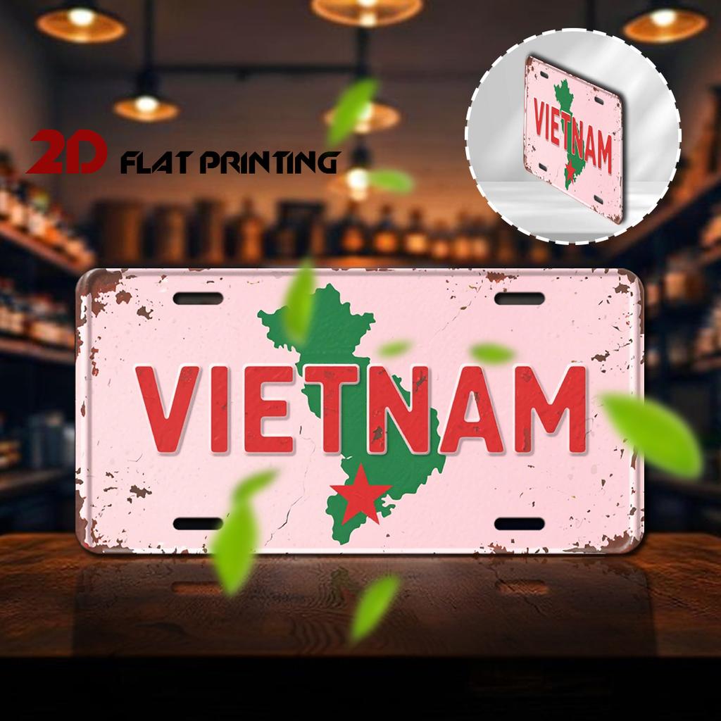 Vietnam Map Star Retro Rustic Aluminum Tin Sign Wall Art Decor for Garage Bar Man Cave D Flat Printing Metal Poster