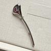 Corsage Ornament Long Leaf Pin French Style Metal Glossy Brooch  Western-style Clothes