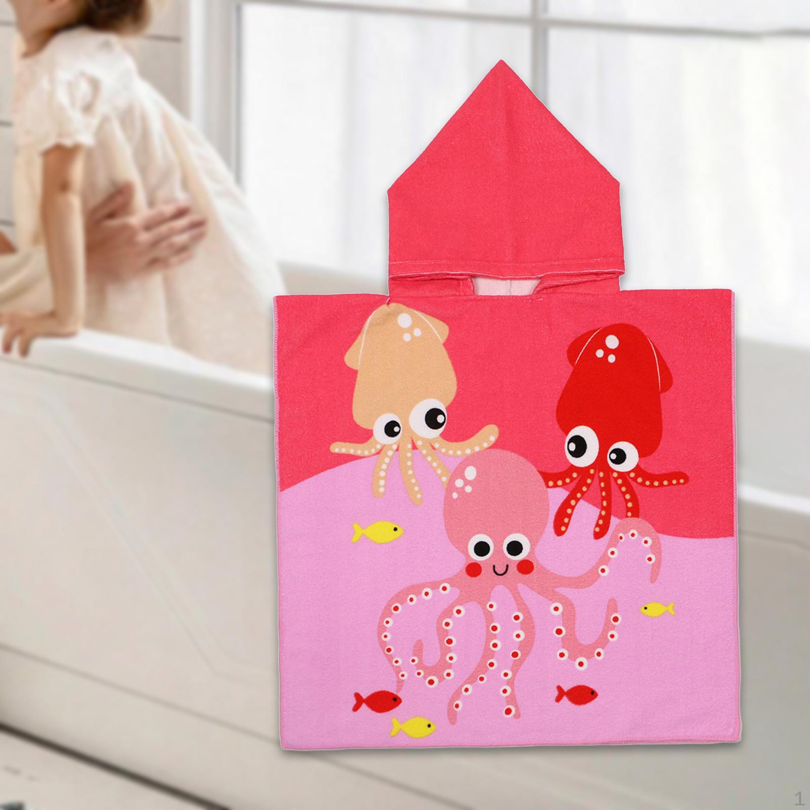 

Детский комплект пляжных полотенец с капюшоном - Уютный купальник Essential Pink Octopus