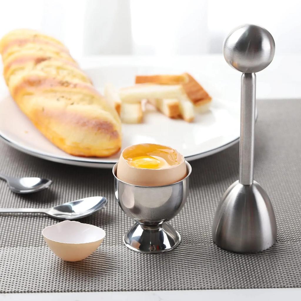Egg Cutter 304 Stainless Steel Egg Shell Opener Creative Egg Opener Set Convenient Kitchen Tool Portable Home Egg Shell Opener