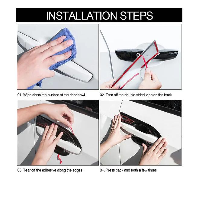 Car Handle Cover for Volkswagen VW Golf 8 Mk8 2020 2021 2022 Gloss Black Smart  Sticker Trim Car Protective Film Accessories