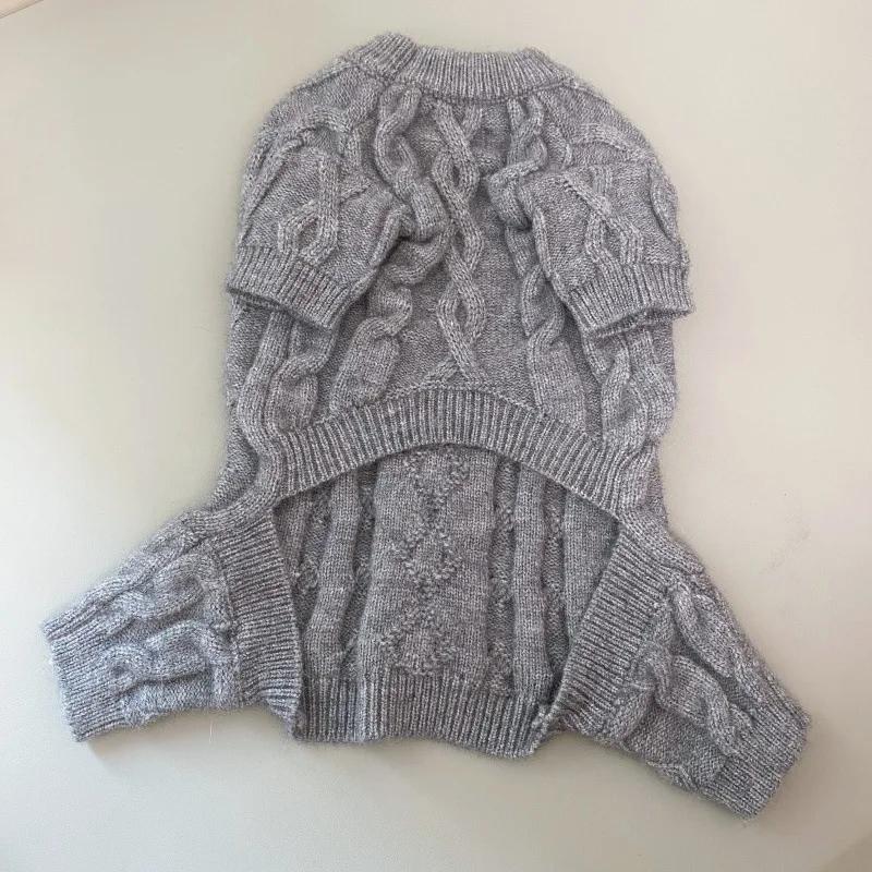 

Autumn and Winter New Pet Four-foot Knitted Warm Sweater Dog Medium and Small Dog Corgi Clothes XXL сірий