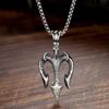 New High-end Trident Pendant Handmade Necklace Trendy Men's Personality Sea God Niche Design