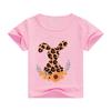 T-shirt per bambini Top Estate Stampa di cartoni animati Arcobaleno puro Moda a maniche corte Coniglio Simpatico Top multicolore di vendita caldo