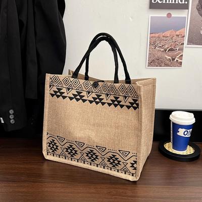 Borsa Tote Coreana Vintage Casual da Donna a Spalla in Tela Ecologica Borsa a Mano Riciclata Stile Nazionale Borsa da Shopping Borsa Organizer