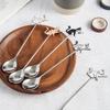 Japanese Korean Style Cat Fish Stainless Steel Spoon Colorful Dessert Spoon Stirring Spoon  Cake