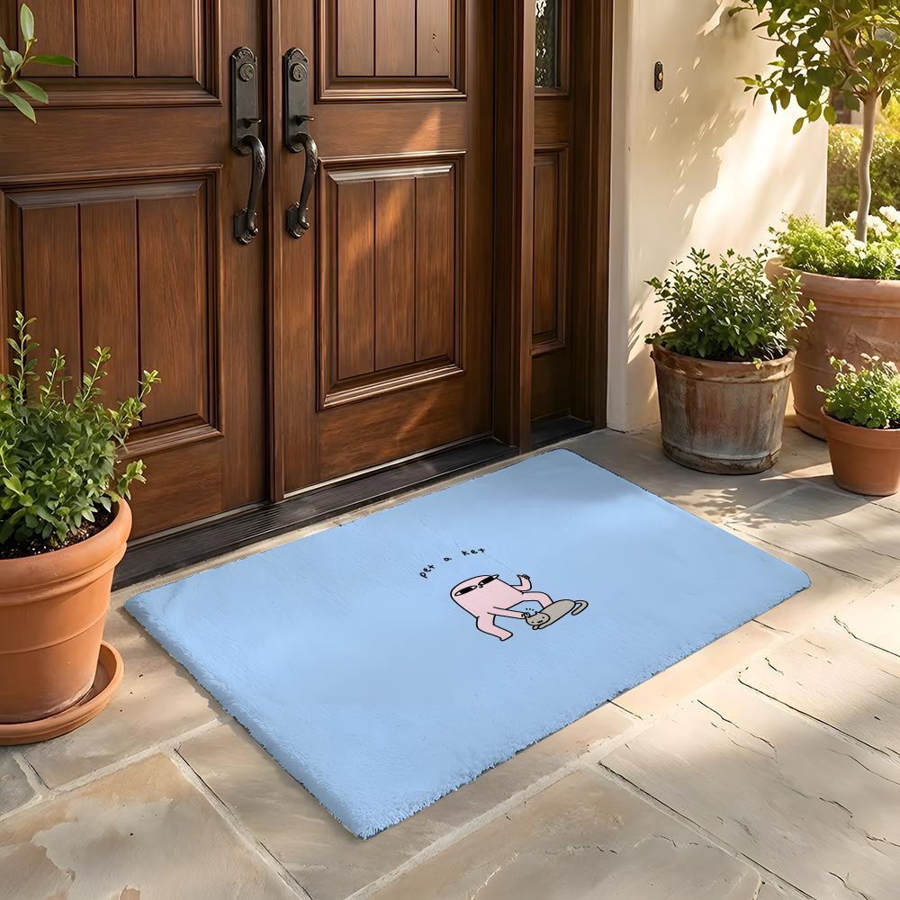 Floor Mat Soft Flannel Rug Non-Slip Absorbent Mat for Bathroom Bedroom Home Decor Anime Cute K-ketnipzS