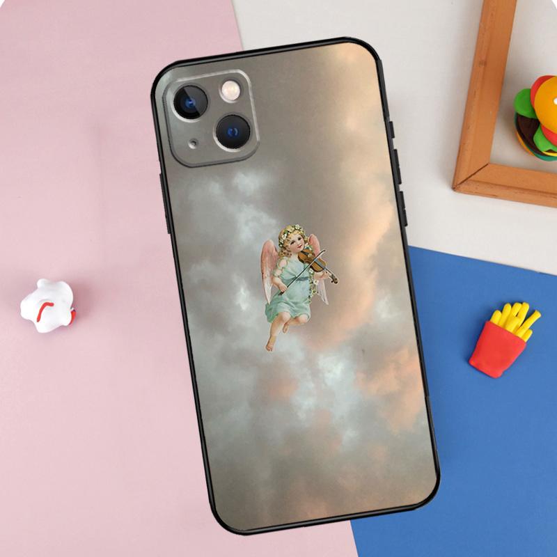 Renaissance Angel Aesthetic Phone Case For iPhone 15 Pro Max 11 12 13 14 16 Pro Max Mini XR 16e 15 16 Plus Cover Shell