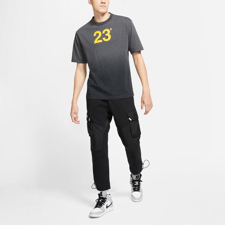 Jordan 23 Engineered Mesh Gradient Round Neck Sport Pullover Short Sleeve T-Shirt Men Tops Iron-Grey CV3378-010