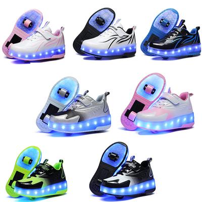 Dziecięce Buty Uciekające z Ładowaniem Automatyczne ze Światłami Wrotki Jednokołowe i Dwukołowe Buty Świecące LED