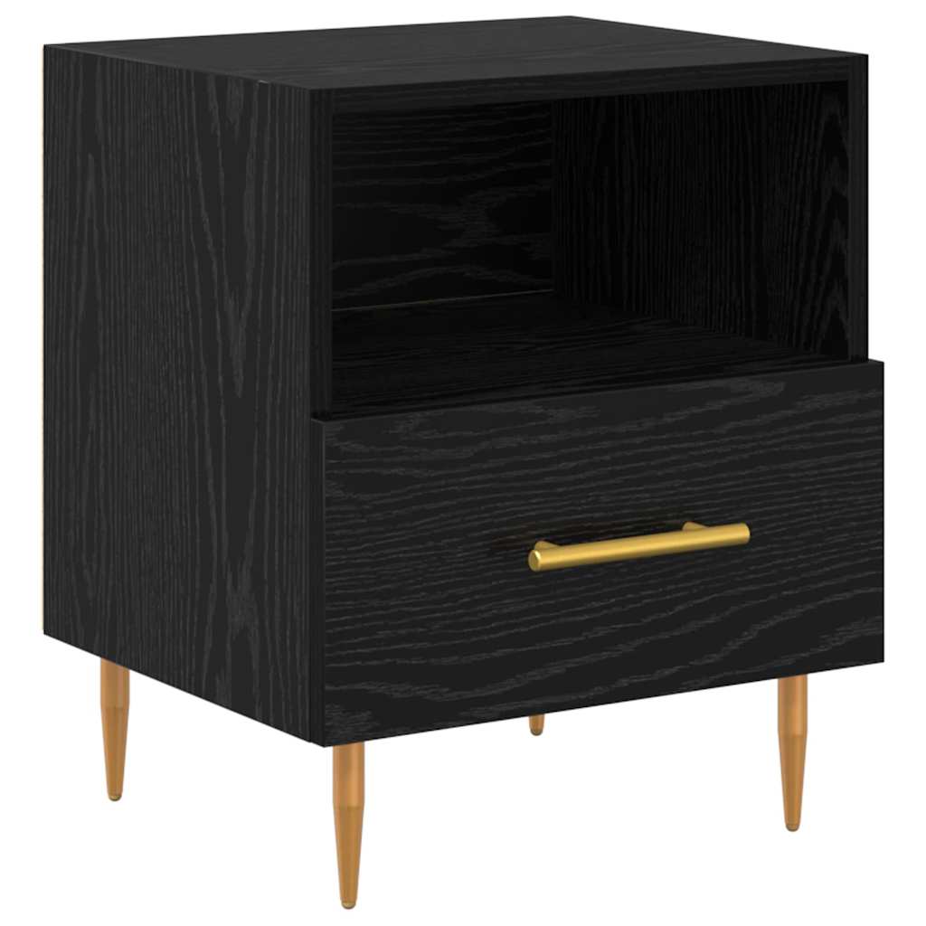 Nightstand Black 40 X 35 X 47.5 Cm Particleboard