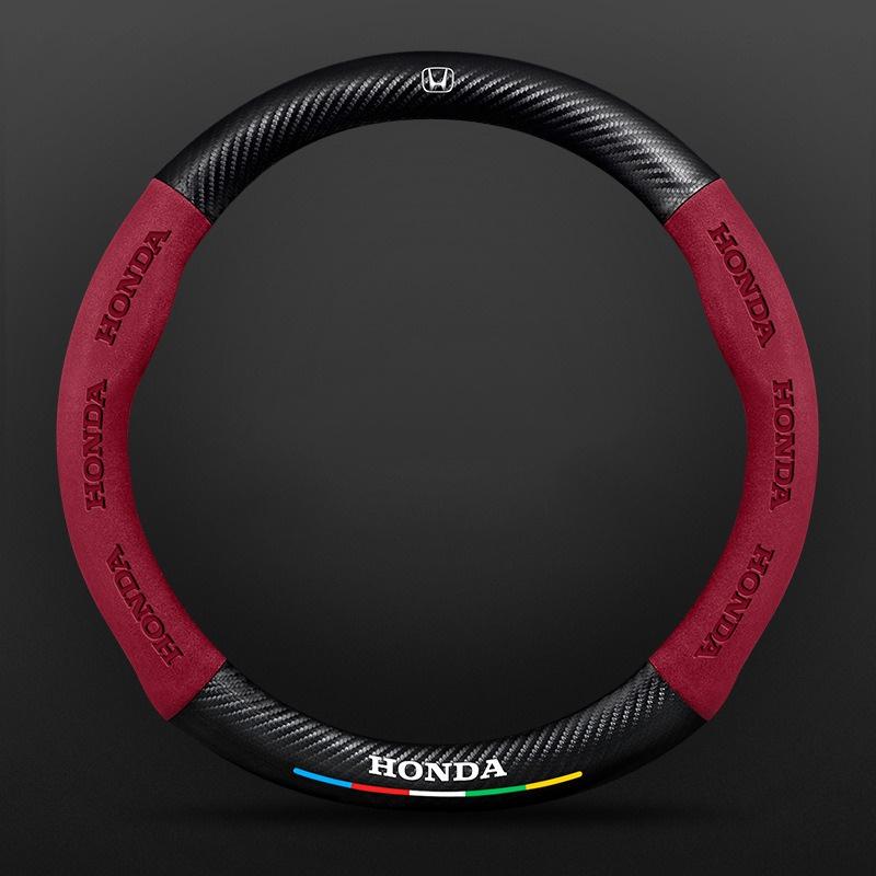 

3D logo Carbon Fiber leather Car Steering Wheel Covers For Honda Civic Fit Jazz Accord Pilot CRV Odyssey Passport City Shuttle
