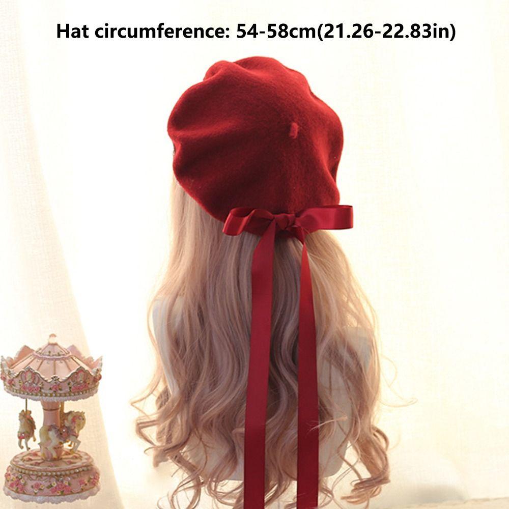 Sweet Japanese Style Beret Hat Woolen Winter Berets Hat Fashion Artist Hat Women Girls