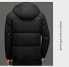 Herren Winter 2025 Kapuzen-Kurzmantel mit Patchwork-Design, gefüllt mit dicker, warmer Entendaune (nicht abnehmbar)
