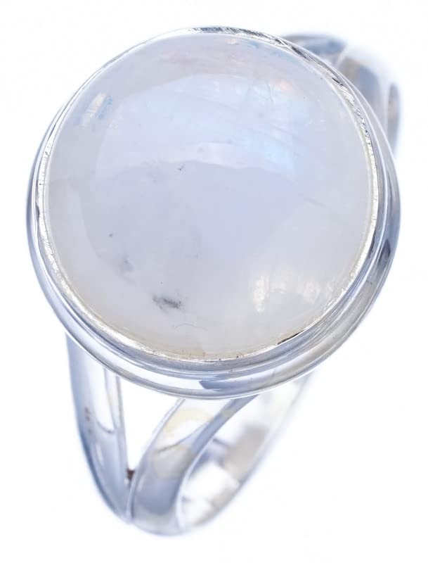 

StarGems® Natural Moonstone Handmade 925 Sterling Silver Ring 9 F2577