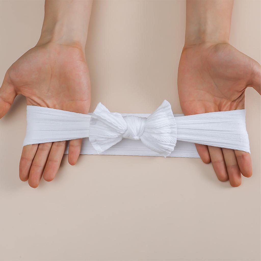 Opaska Dziecięca z Kokardą Podwójna Żakardowa Szeroka Elastyczna Węzeł na Górze Regulowana dla Dziewczynek 0-24 Miesięcy Miękka Bawełniana Opaska Niemowlęca Do Zdjęć Noworodkowych