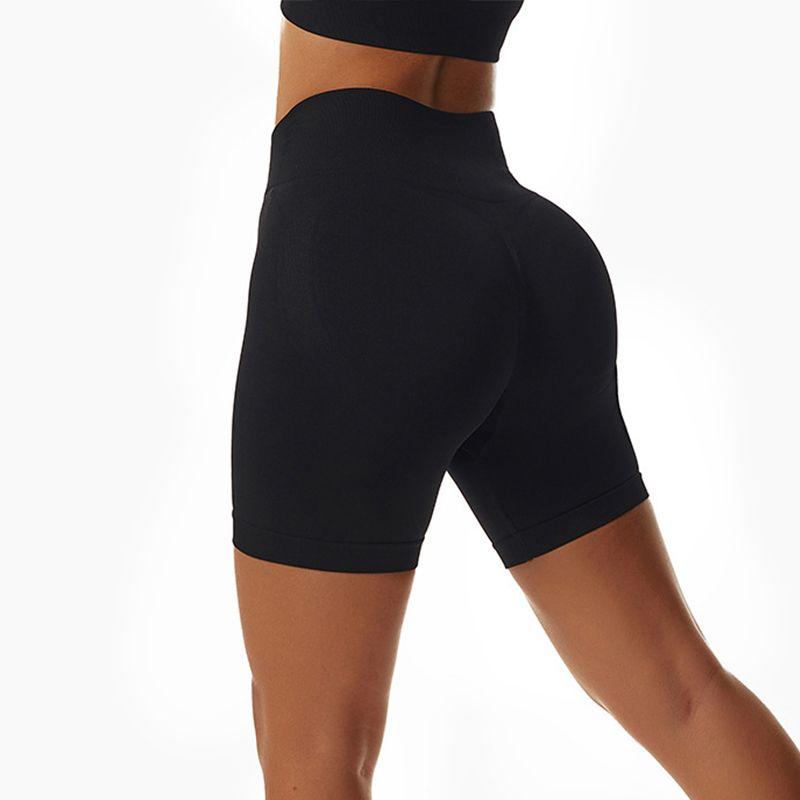 Peach Hip Fitness Shorts Stretch Fashion Exercise Shorts High Waist Shaping Training Yoga Leggings