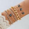 Accessories, Eye Pendants, Multi-layer Stacked Bracelets, Simple Diamond-encrusted Chain Jewelry Five-piece Set