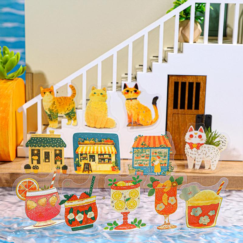 30sheets/bag Sticker Pack Kawaii Girl Cat Sticker Scrapbook Office Stationery DIY Hand Account Book Notebook Decoration Stickers