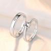 2pcs Couple 925 Sterling Silver Rings Sparkly Zircon for Women and Men Superior Luxury Wedding Jewelry Anniversary Gift