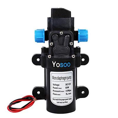 Ongwan Keenso DC12V Pressure Diaphragm Pump, 5Lmin, 116 PSI, with Pressure Switch and Hose Clamp, Self-Priming Sprayer Pump for RVs, Campers, Marine B