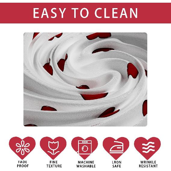 XCHI Plaid Love Hearts Valentine’s Day Tablecloth Rectangle Table Cloth Washable Table Covers for Indoor Outdoor Dining Home Party Decorations