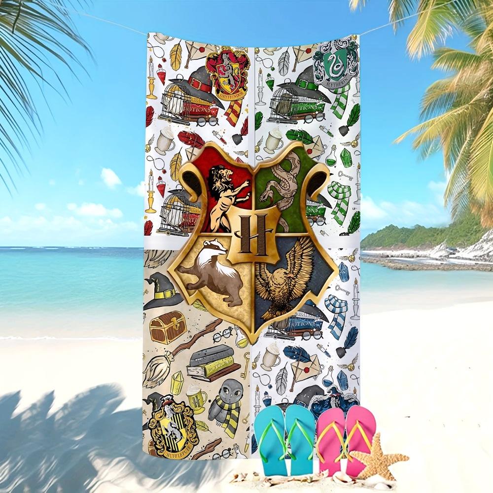 Fantasy Magic Character Pattern Microfiber Large Towel For Children Beach Swimming Shower