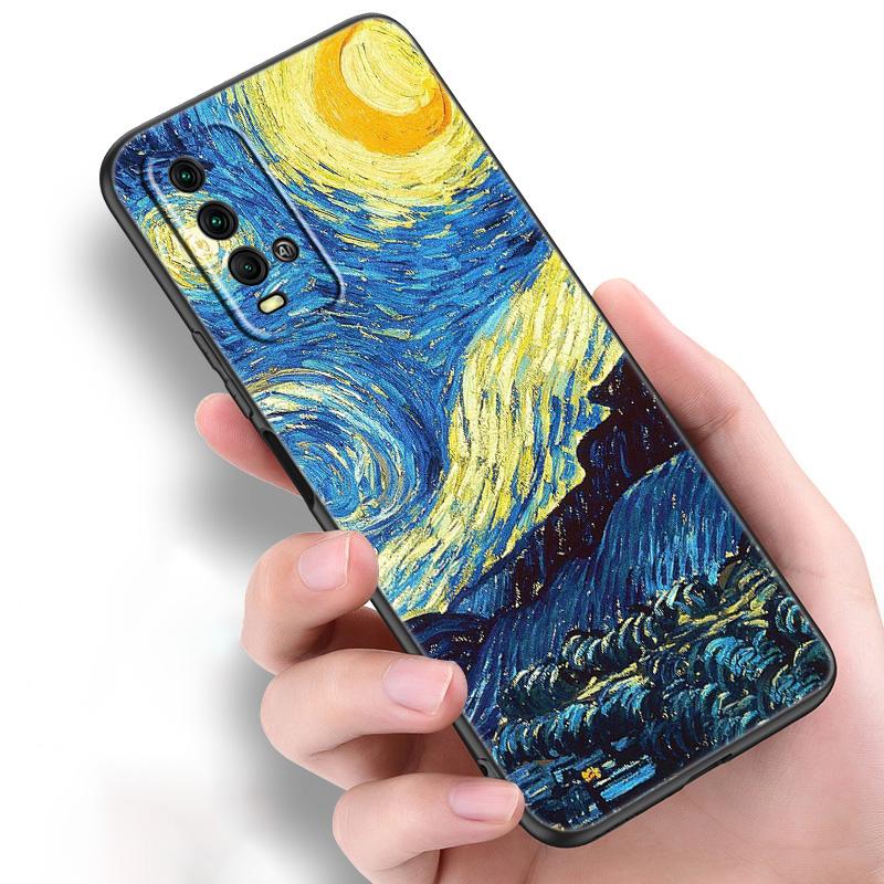 

Силиконовый чехол для телефона Van Gogh Starry Sky Art для Xiaomi Redmi Note 11 10 9 8 Pro 11T 10T 10S 9S 8T 9 9A 9C 9T, черный мягкий чехол Redmi 9C