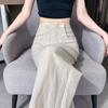 Women's High-Waist Tencel Cotton Linen Wide-Leg Pants - Summer Thin, Floor-Length, Straight Casual Design